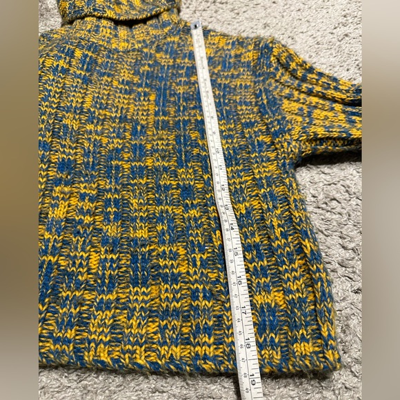 Urban outfitters acrylic turtleneck sweater yellow blue crop - Picture 4 of 7